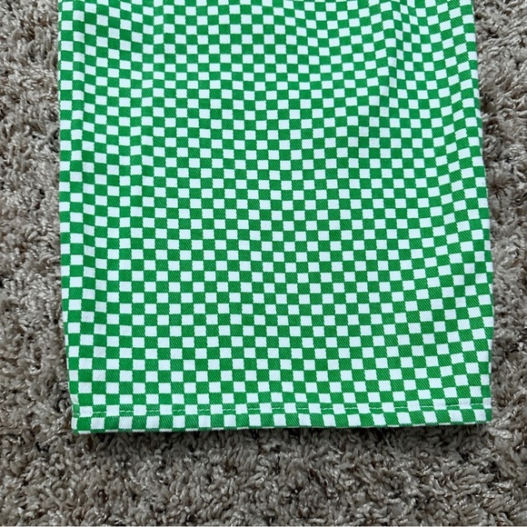 Shekou Green Checkered Straight Leg High Rise Jeans Womens Size Large NWT Preppy - Picture 14 of 16